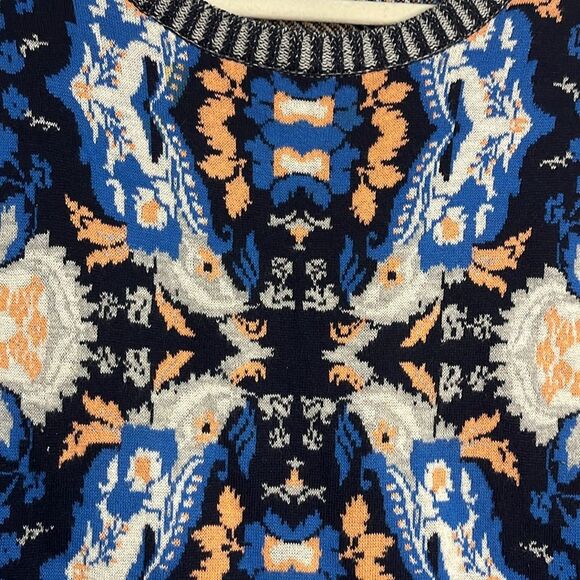 EUC Anthropologie Moth Cabine Crewneck Sweater 3/4 Sleeve  Multi Women's Small - Picture 4 of 13